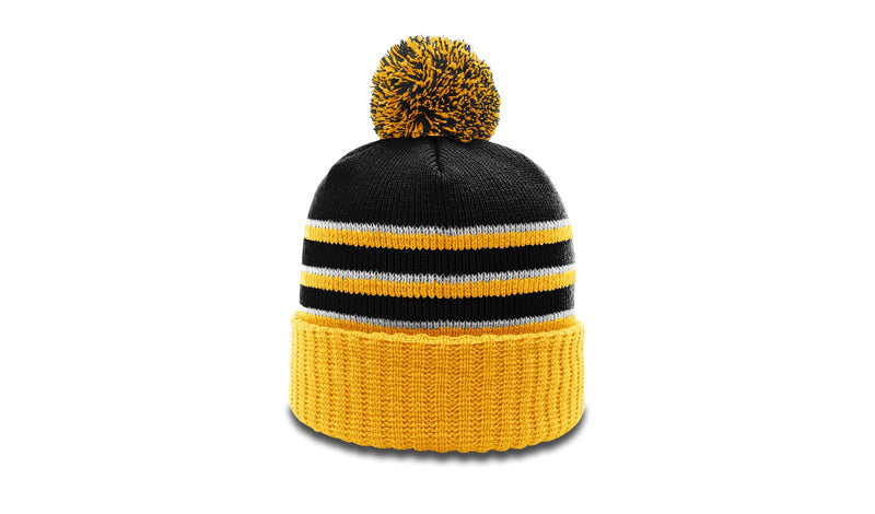 Richardson 134 - STRIPED BEANIE W/ CUFF & POM