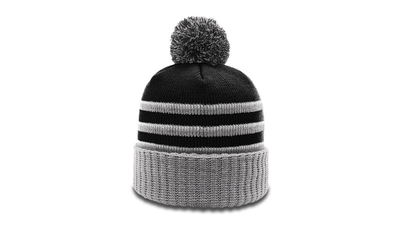 Richardson 134 - STRIPED BEANIE W/ CUFF & POM
