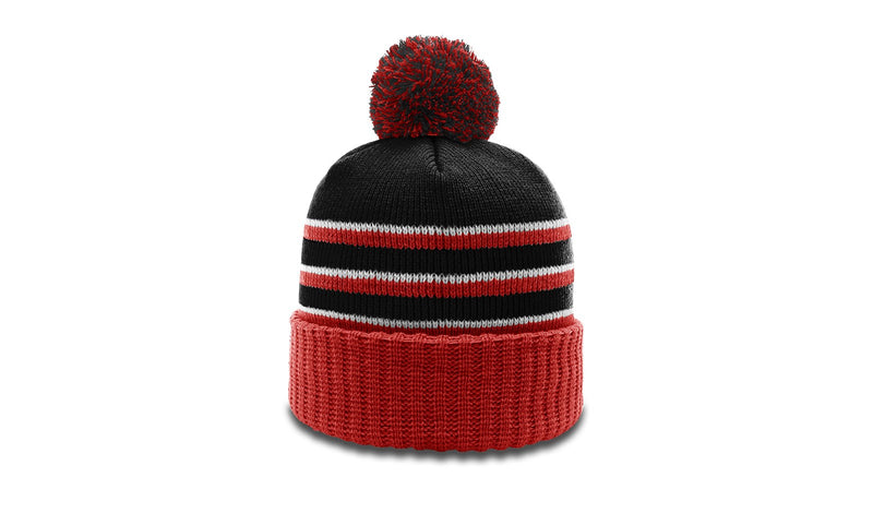 Richardson 134 - STRIPED BEANIE W/ CUFF & POM