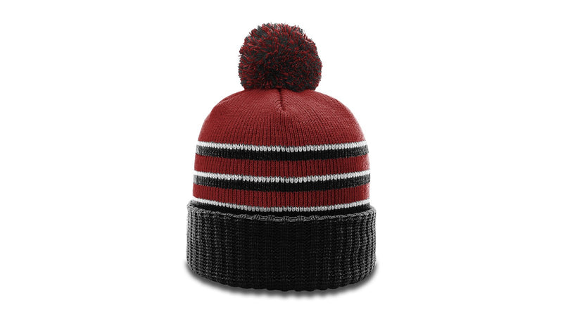 Richardson 134 - STRIPED BEANIE W/ CUFF & POM