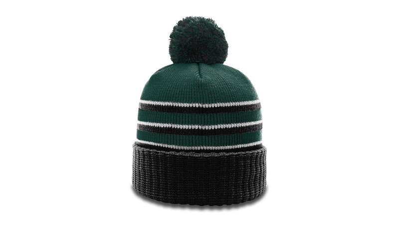 Richardson 134 - STRIPED BEANIE W/ CUFF & POM