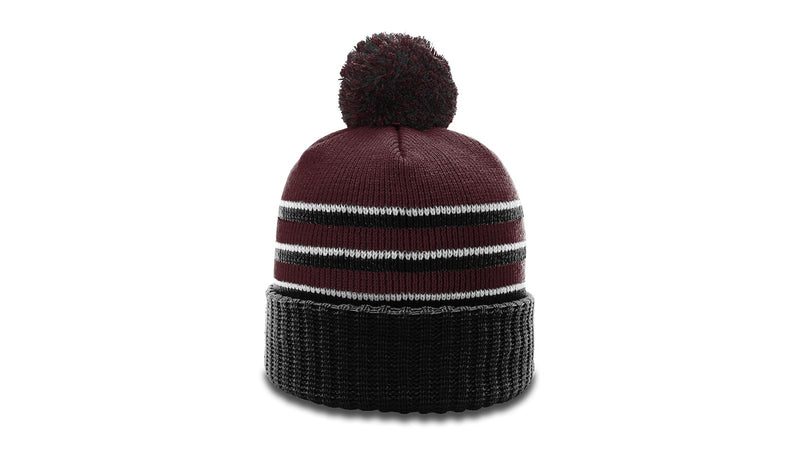 Richardson 134 - STRIPED BEANIE W/ CUFF & POM