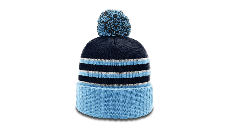 Richardson 134 - STRIPED BEANIE W/ CUFF & POM