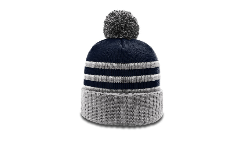 Richardson 134 - STRIPED BEANIE W/ CUFF & POM
