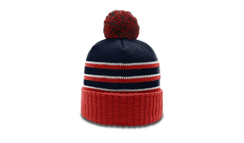 Richardson 134 - STRIPED BEANIE W/ CUFF & POM