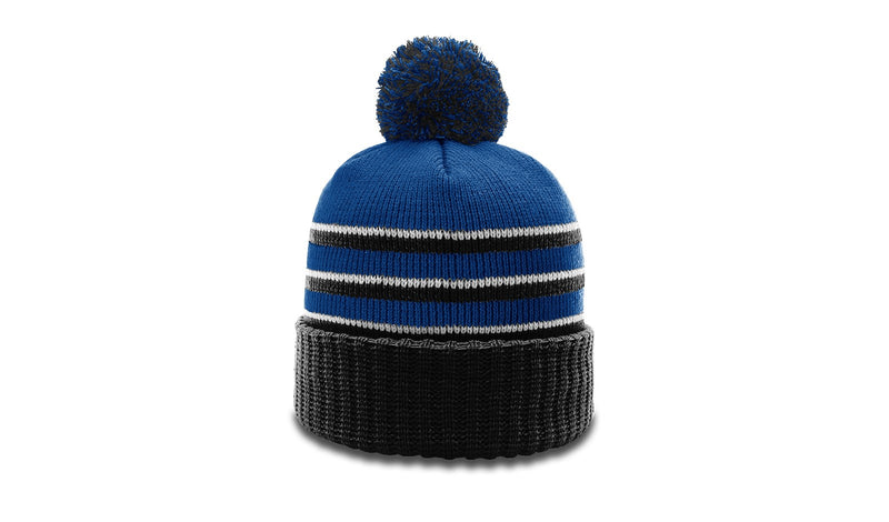 Richardson 134 - STRIPED BEANIE W/ CUFF & POM